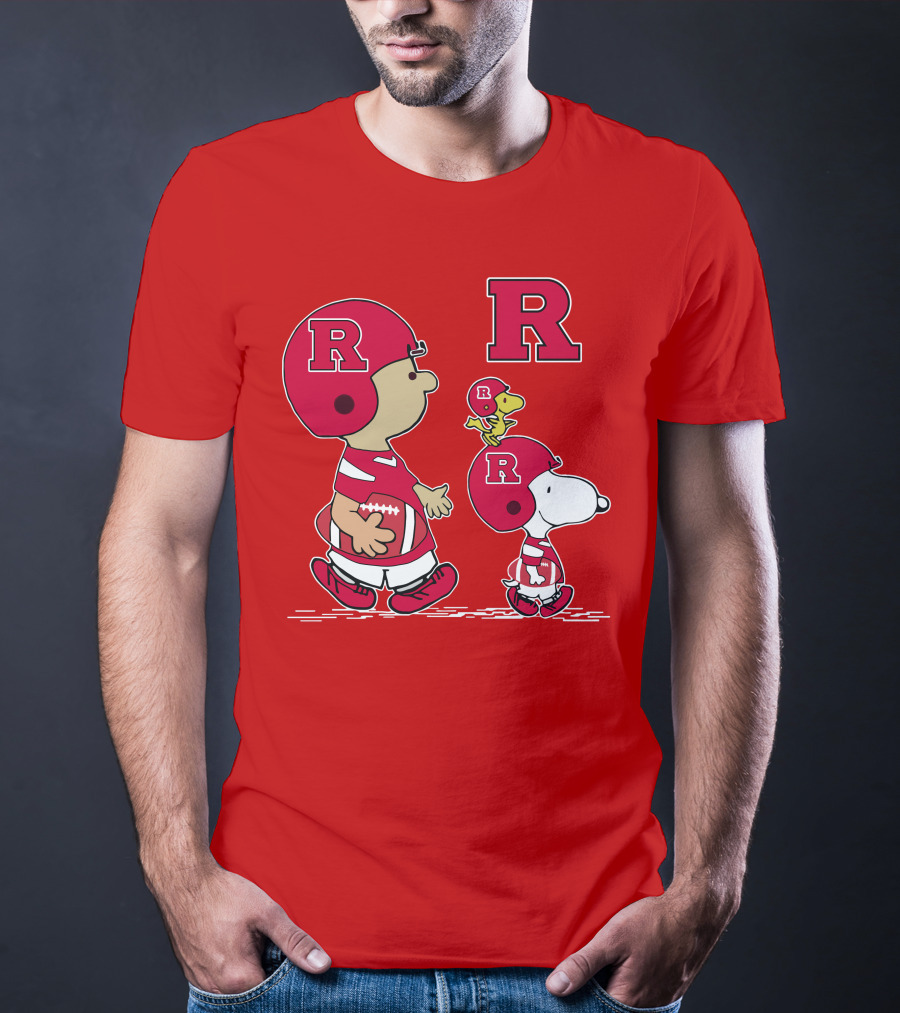 Rutgers Peanuts Snoopy Woodstock Football Helmet T-Shirt
