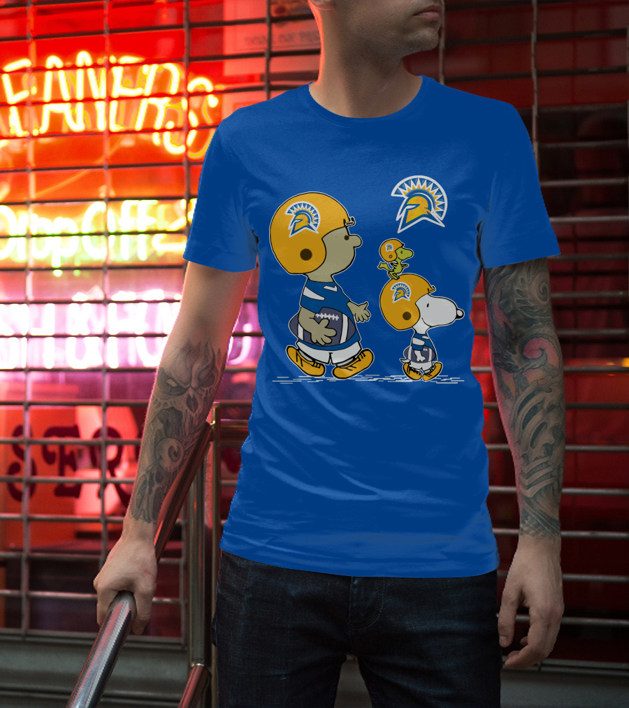 San Jose State Spartans Snoopy Football Peanuts Charlie Brown Woodstock T-Shirt