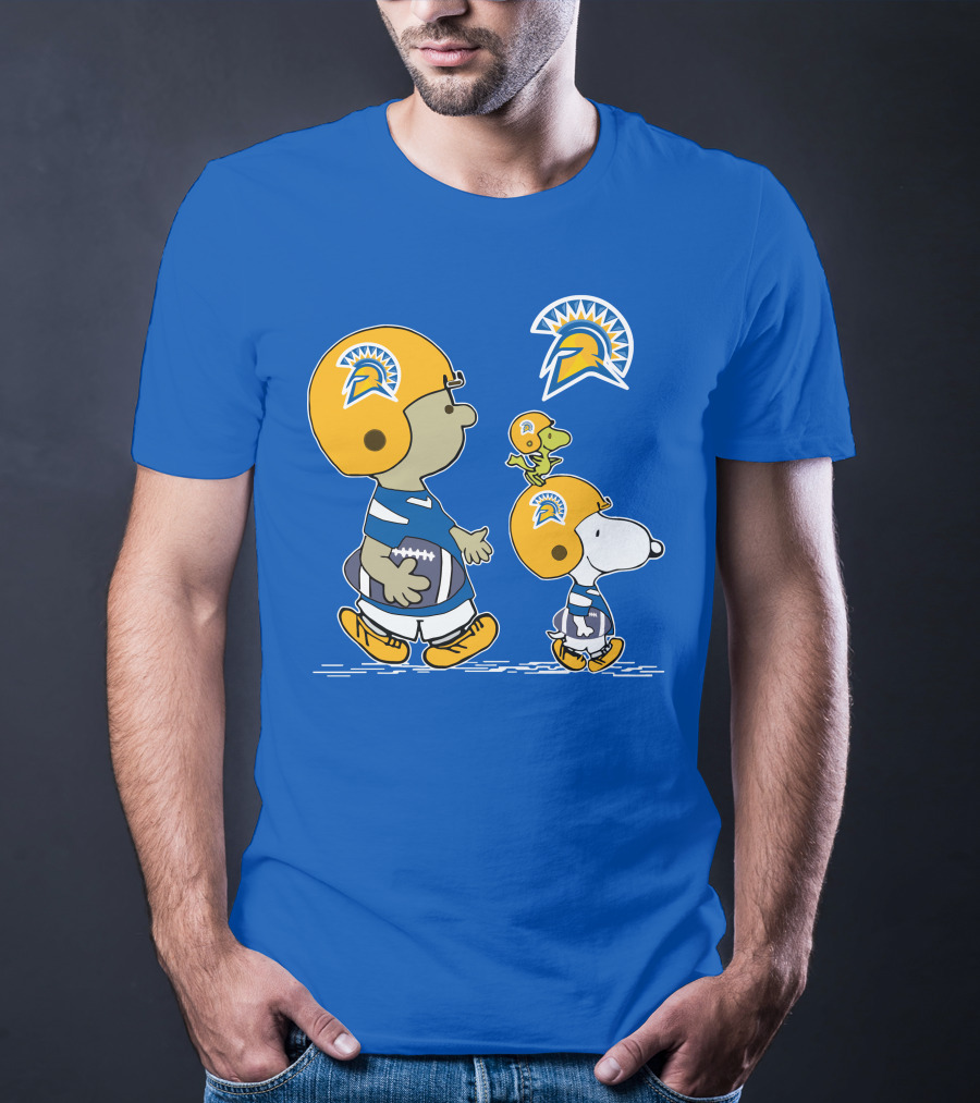San Jose State Spartans Snoopy Football Peanuts Charlie Brown Woodstock T-Shirt