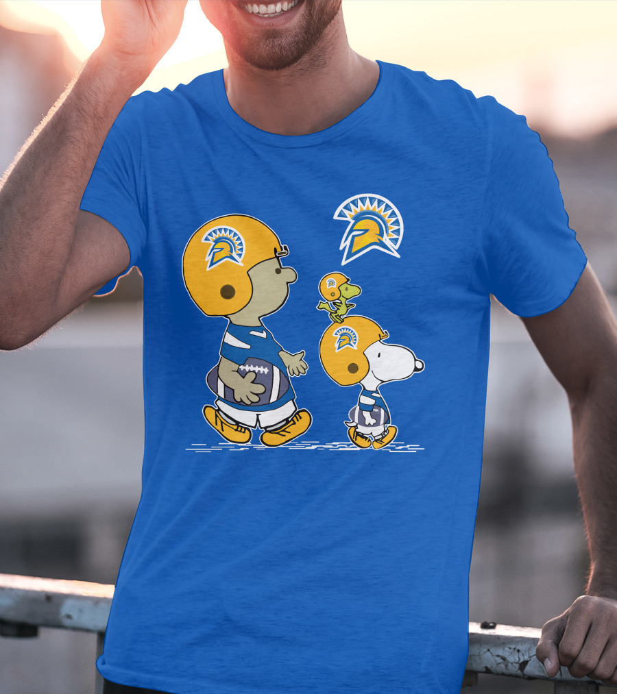 San Jose State Spartans Snoopy Football Peanuts Charlie Brown Woodstock T-Shirt
