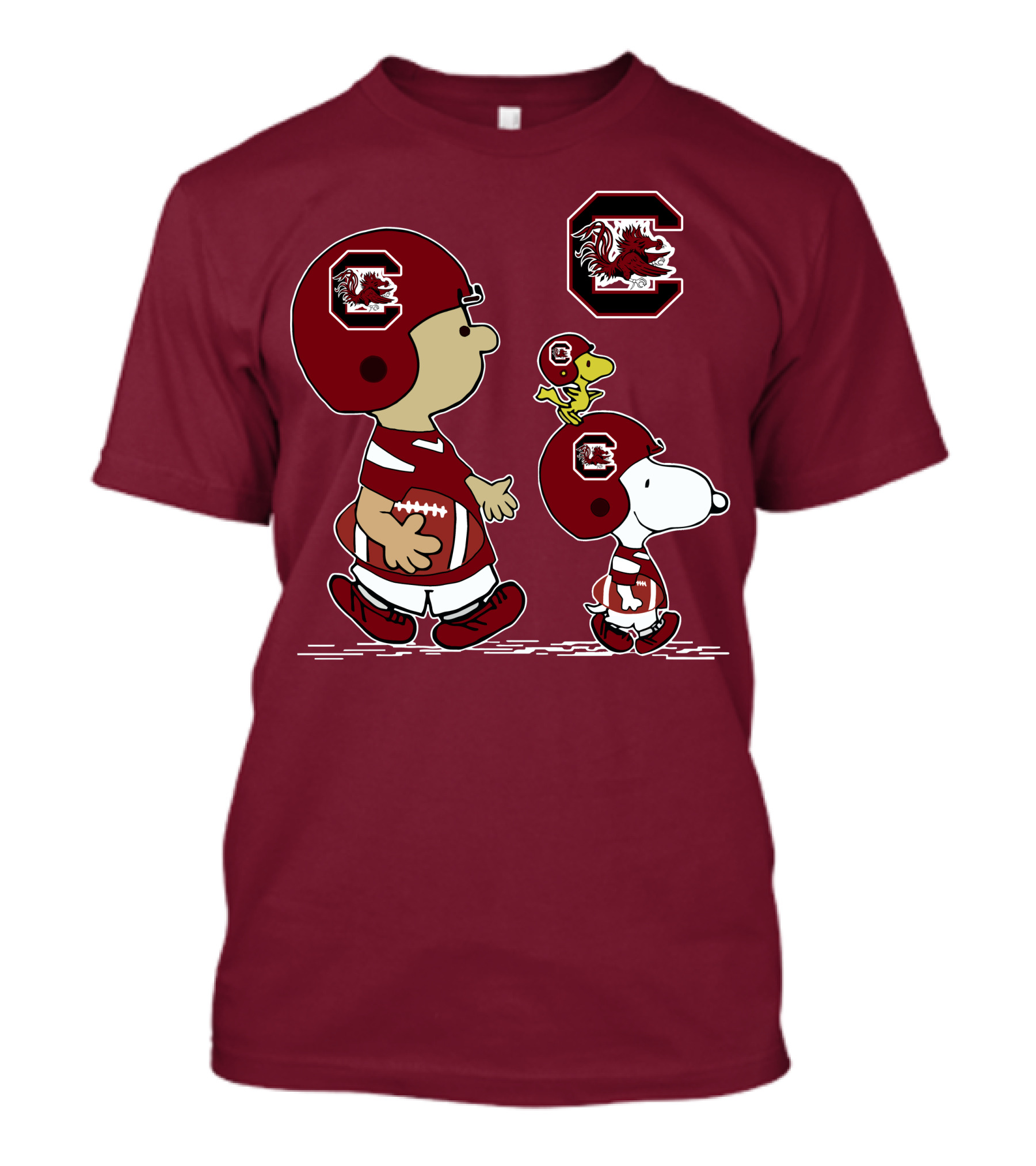 South Carolina Gamecocks Snoopy Football Peanuts Characters T-Shirt