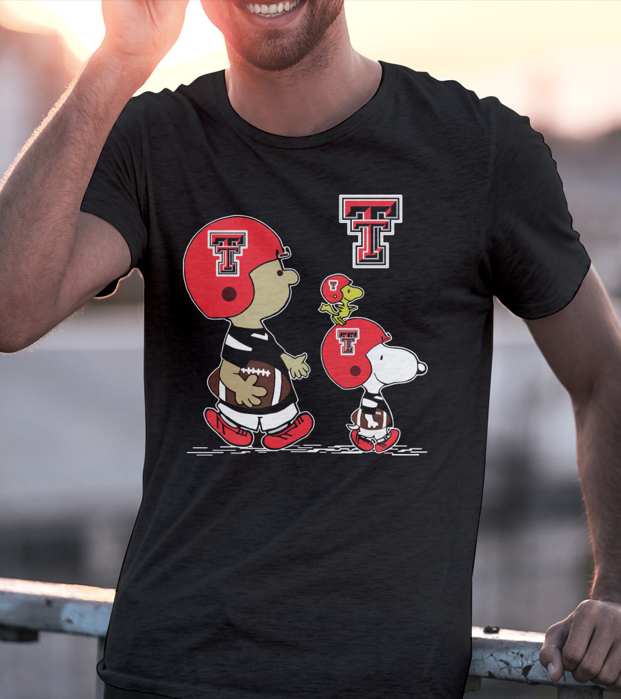 Texas Tech Peanuts Football Snoopy And Woodstock T-Shirt