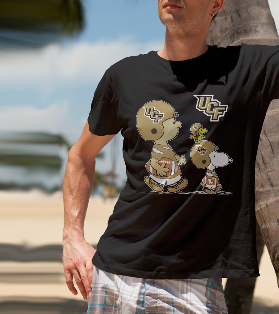 Ucf Peanuts Characters Snoopy Charlie Brown Woodstock Football T-Shirt