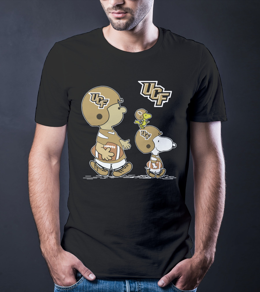 Ucf Peanuts Characters Snoopy Charlie Brown Woodstock Football T-Shirt