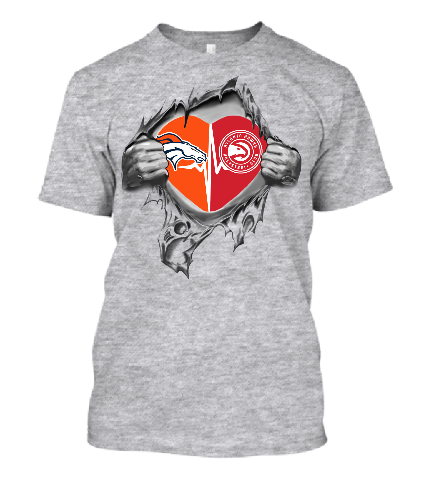 Broncos Hawks Heart Broncos It's In My Heart T-Shirt