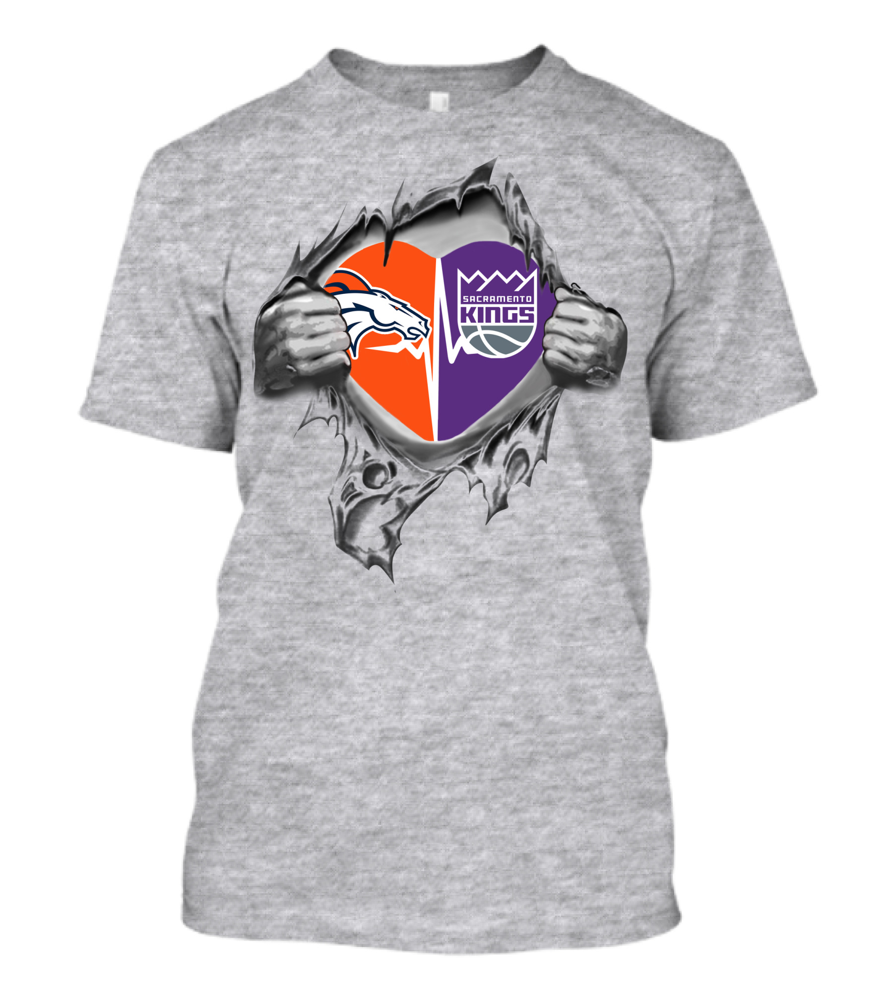 Broncos Sacramento Kings Heart T-Shirt