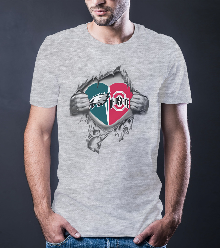 Eagles Ohio State Heart Logo Blend T-Shirt