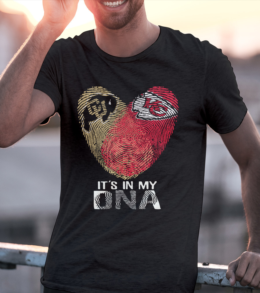 Colorado Buffaloes Chiefs It's In My Dna Fingerprint Heart T-Shirt