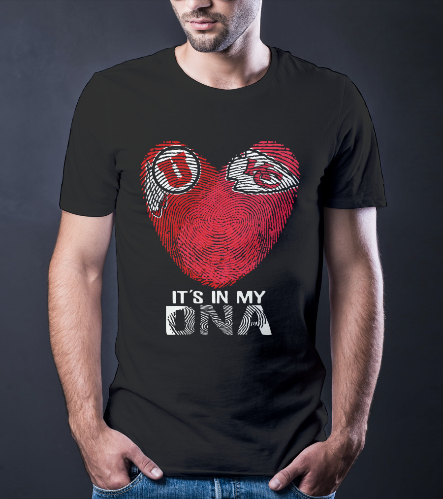 Utah Utes KC Chiefs It's In My DNA Fingerprint Heart T-Shirt