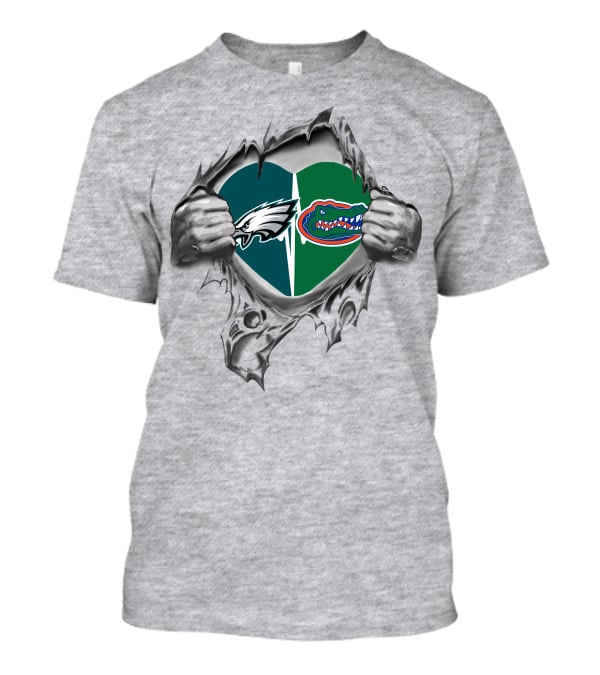 Philadelphia Eagles Florida Gators Heart T-Shirt