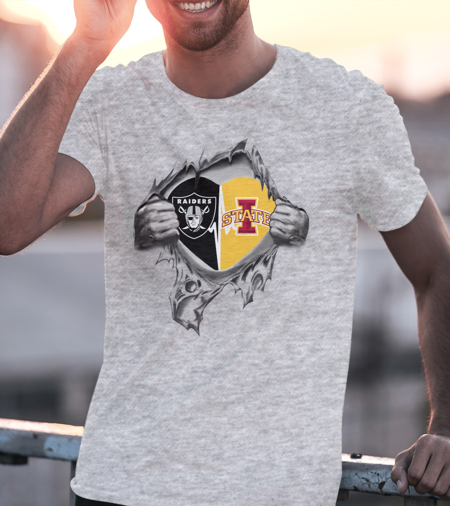 Raiders Iowa State Cyclones In My Heart Icons And Loyalty Fusion T-Shirt