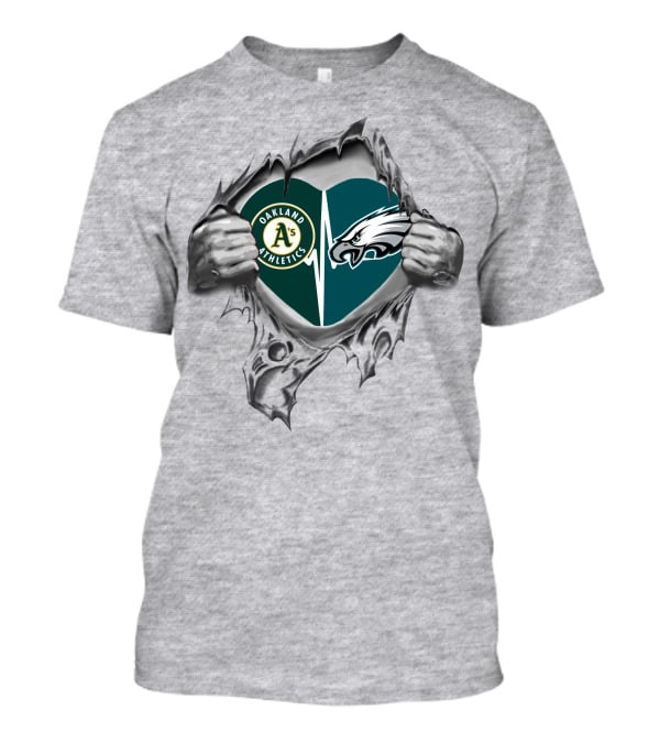 Eagles Athletics Oakland Athletics Heart Beat T-Shirt