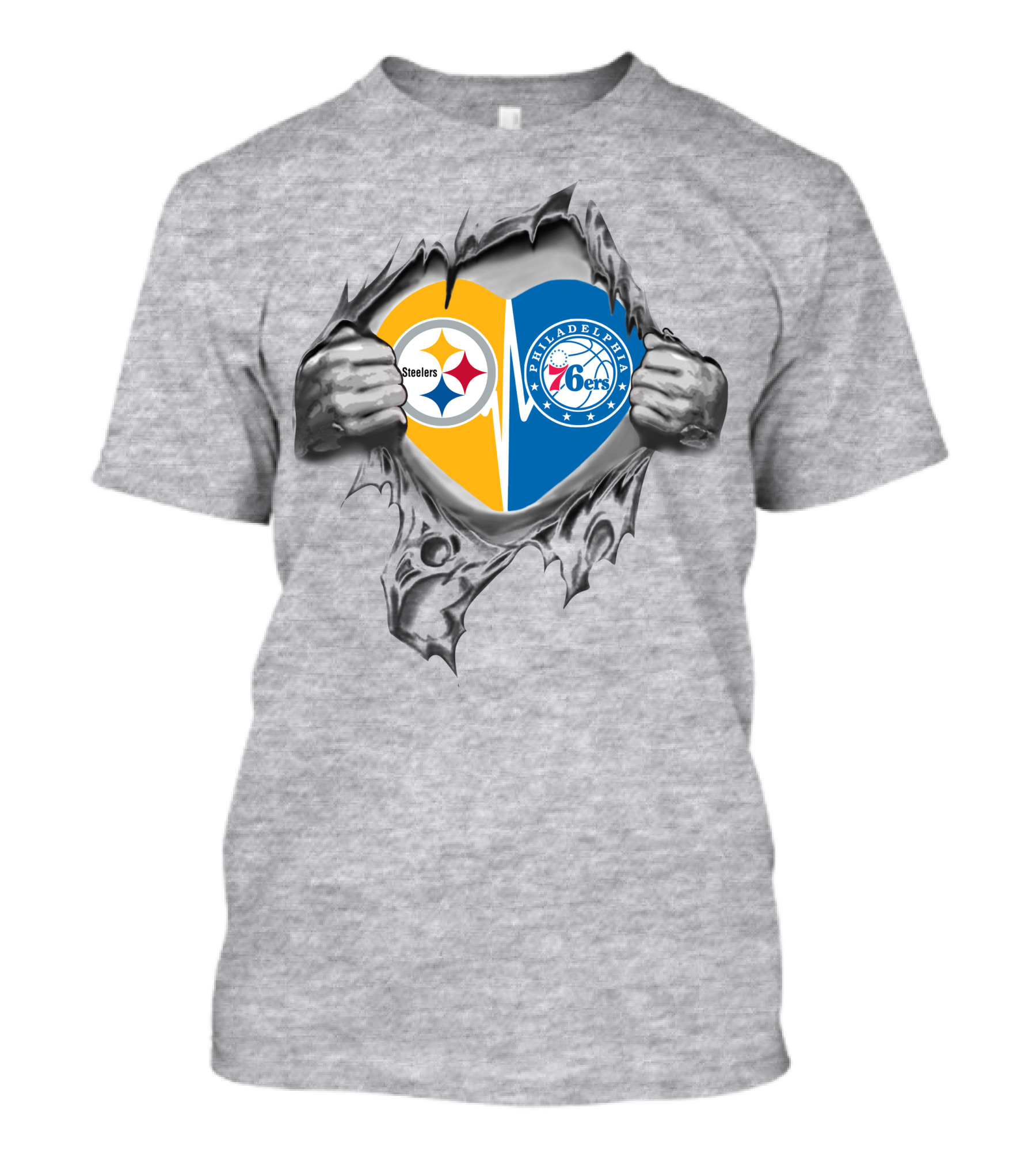 Steelers Philadelphia 76ers Heartbeat Fan Passion T-Shirt