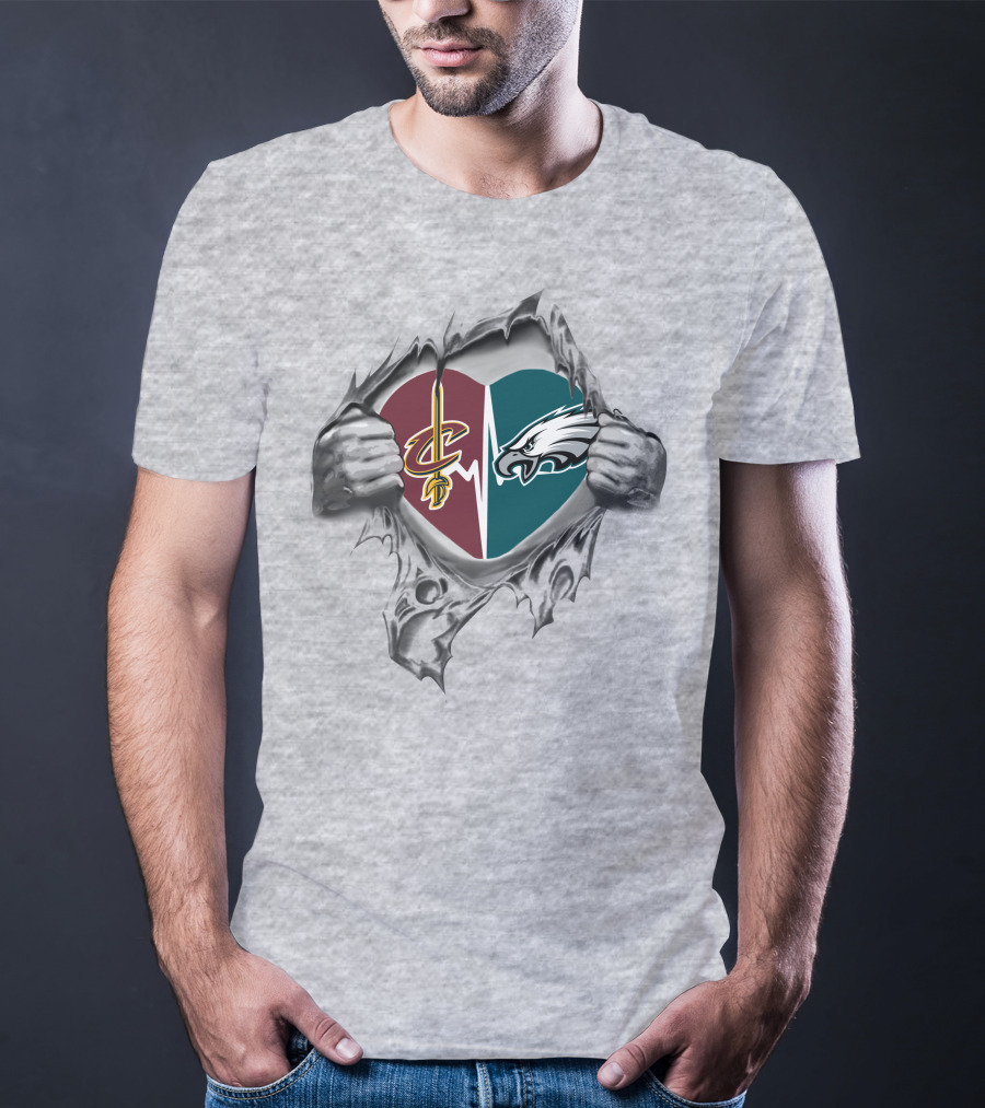 Eagles Cavaliers Heartbeat Split T-Shirt