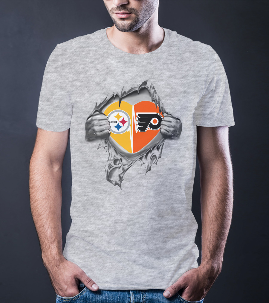 Steelers Flyers Heart Logo Tear T-Shirt