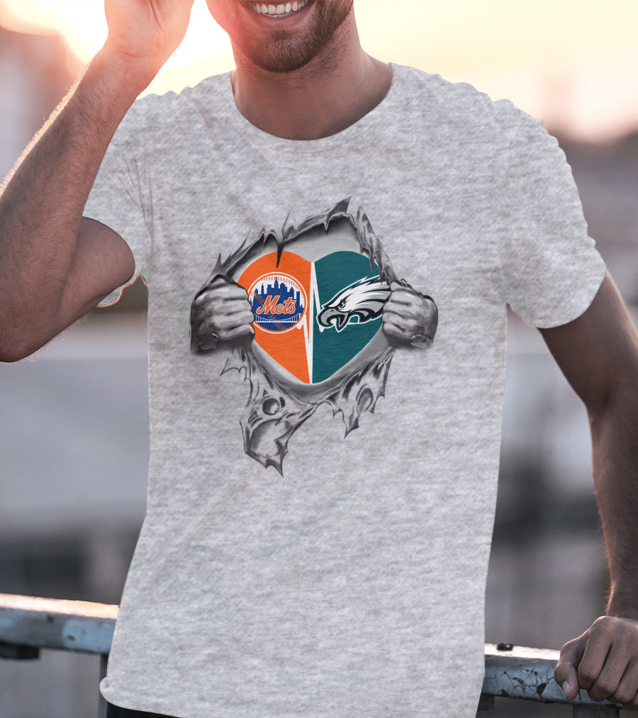 Eagles Mets Heart Logo Fan Passion T-Shirt