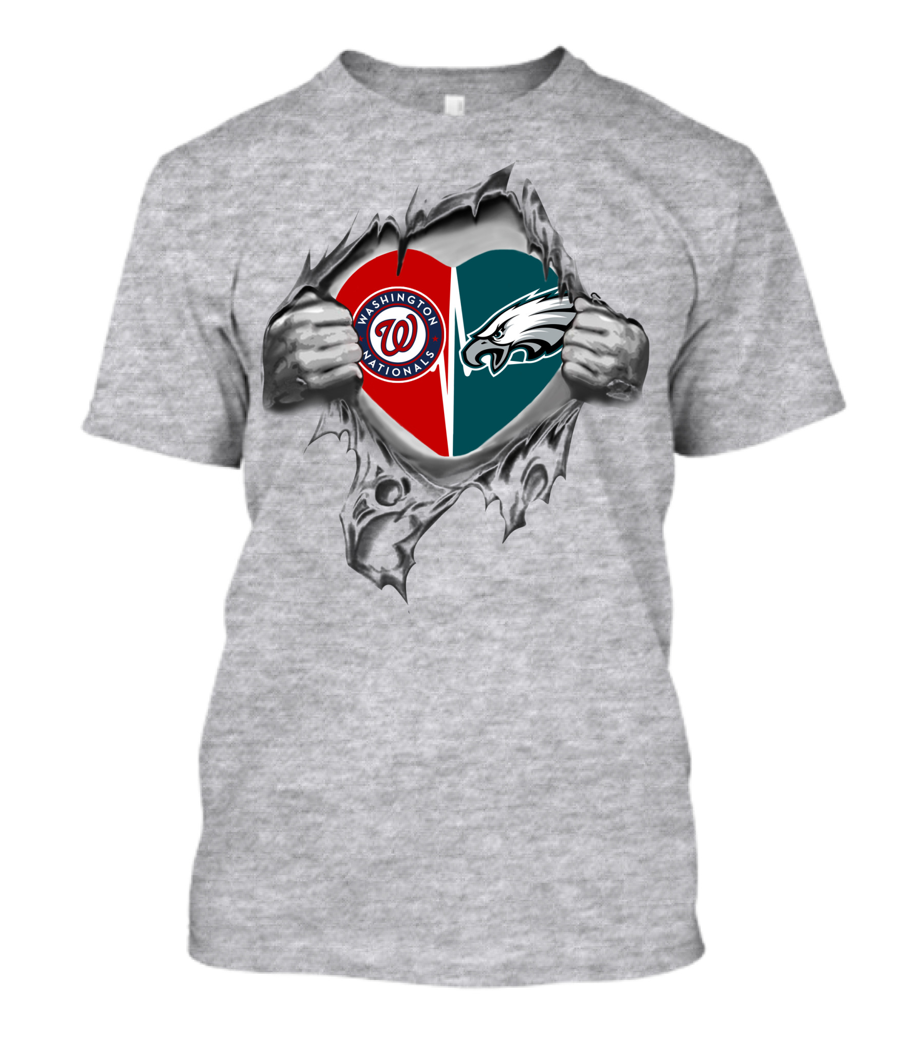 Washington Nationals Philadelphia Eagles Heart T-Shirt