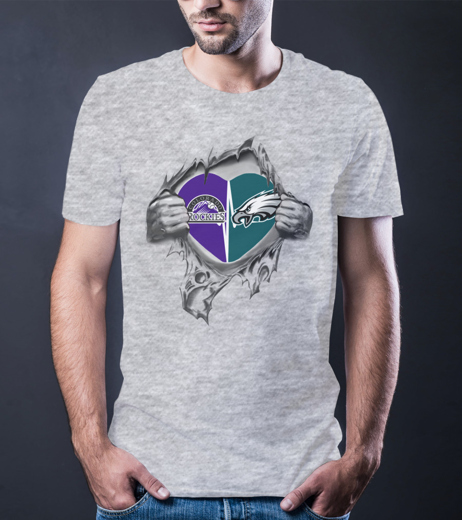 Colorado Rockies Philadelphia Eagles It's In My Heart T-Shirt