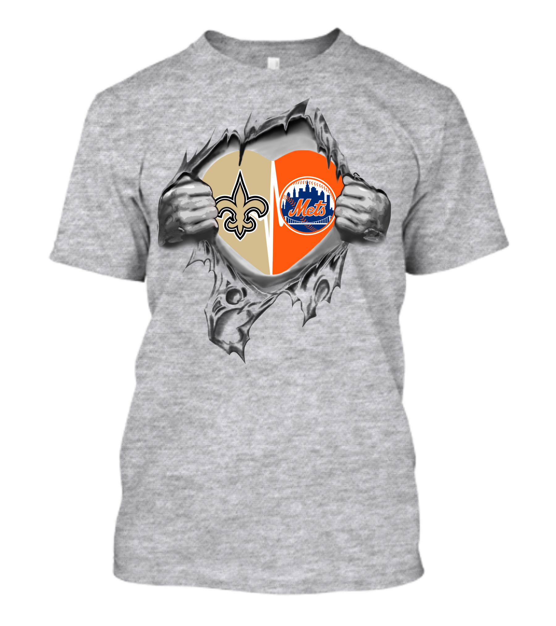 Saints Mets Heart With Iconic Symbols T-Shirt