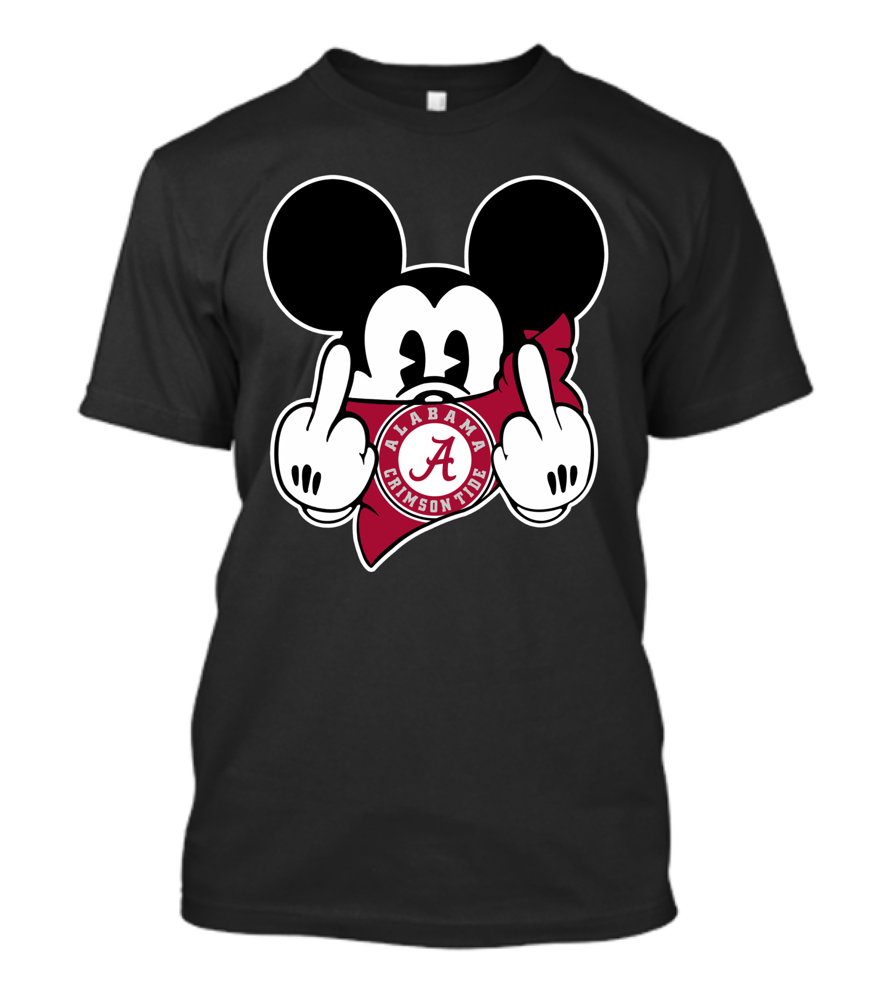 Alabama Crimson Tide Mickey Mouse Logo Football T-Shirt