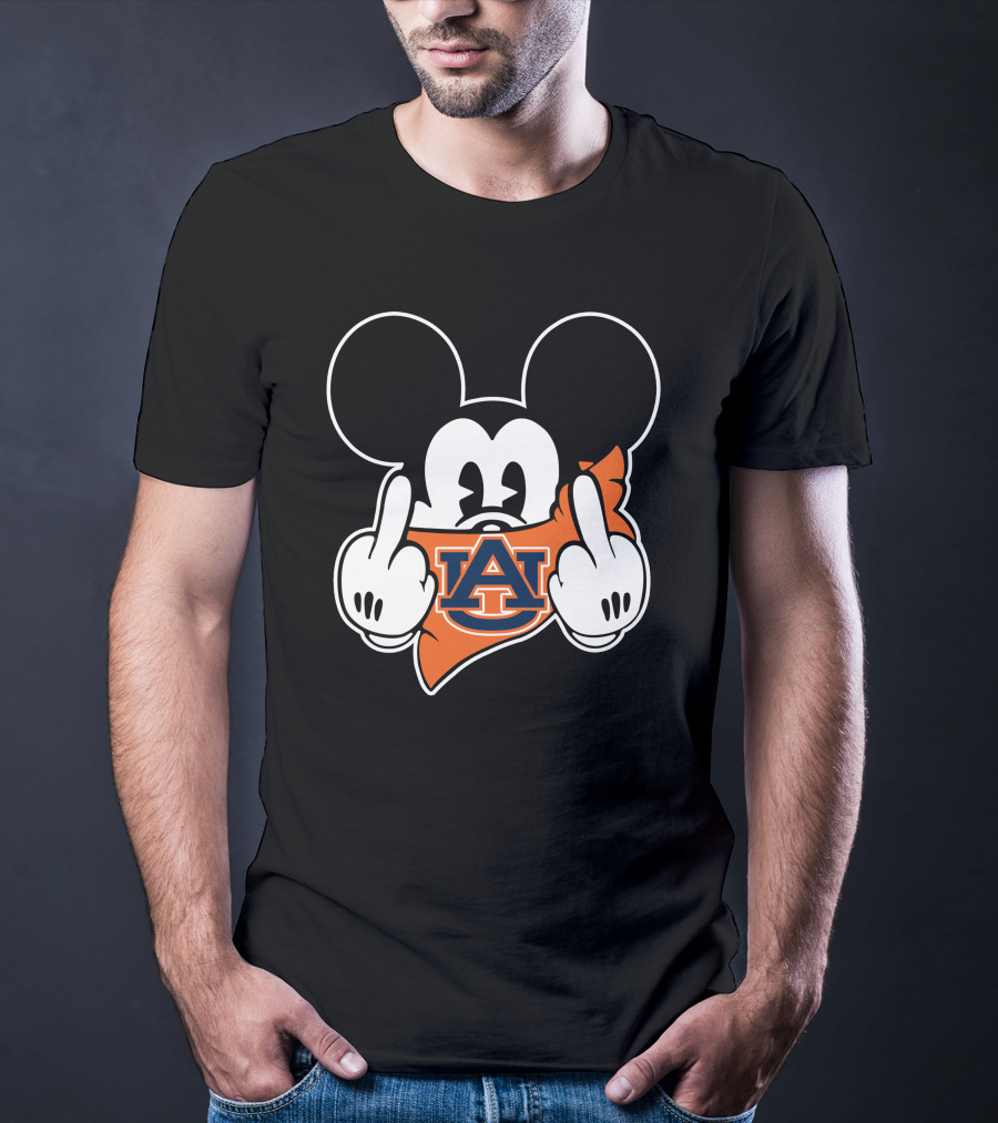 Auburn Tigers Mickey Mouse Logo Gesture T-Shirt