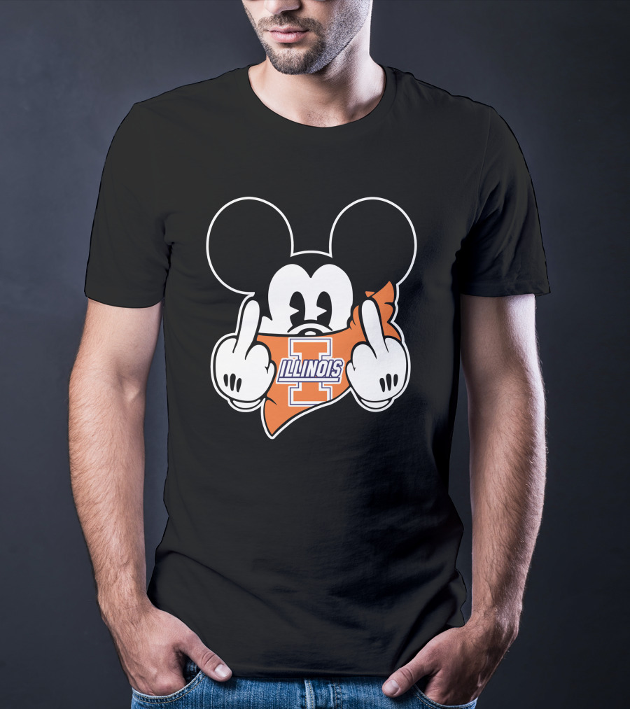 Illinois Fighting Illini Mickey Mouse Gesture T-Shirt