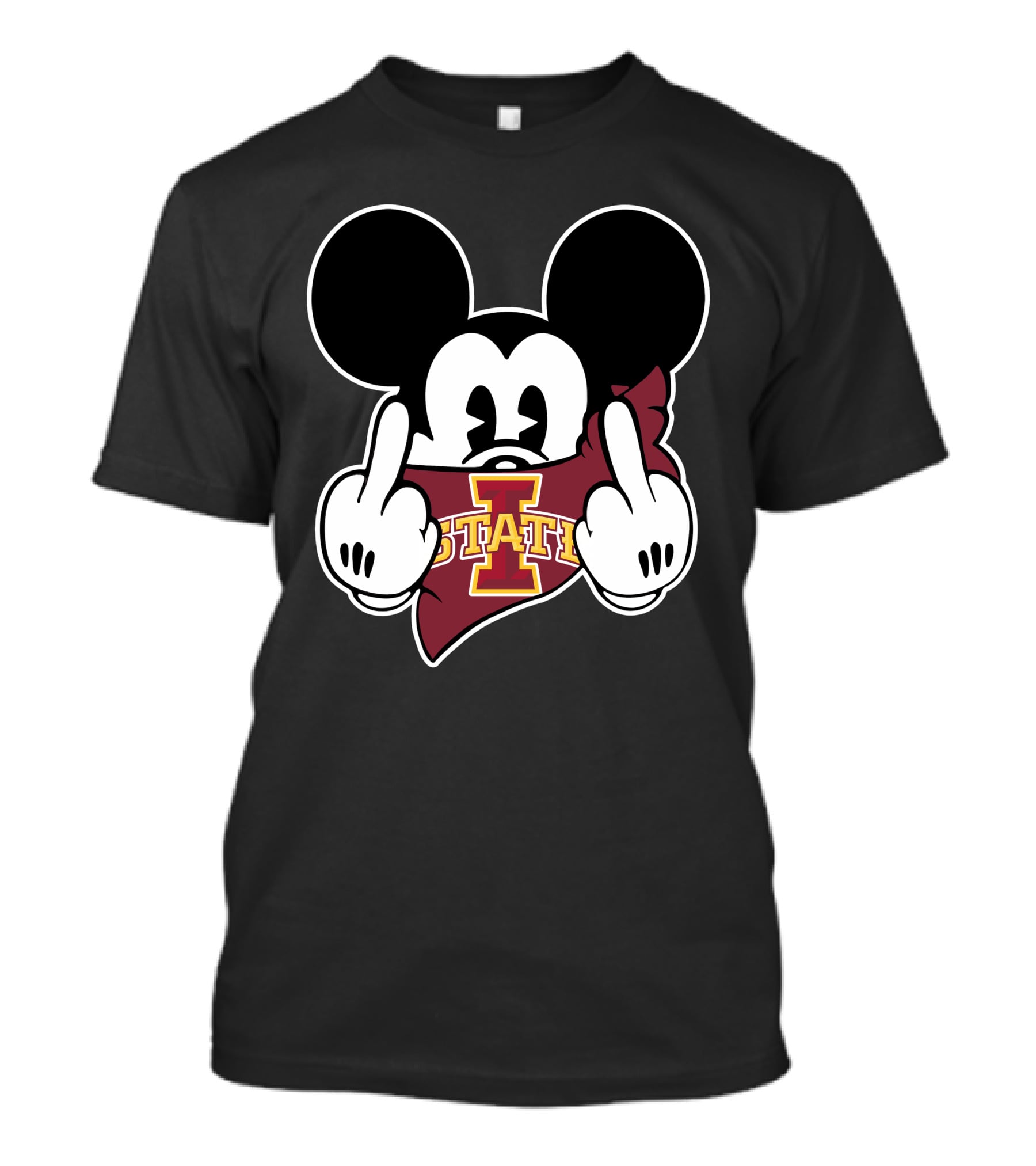 Iowa State Cyclones Mickey Mouse Middle Finger T-Shirt