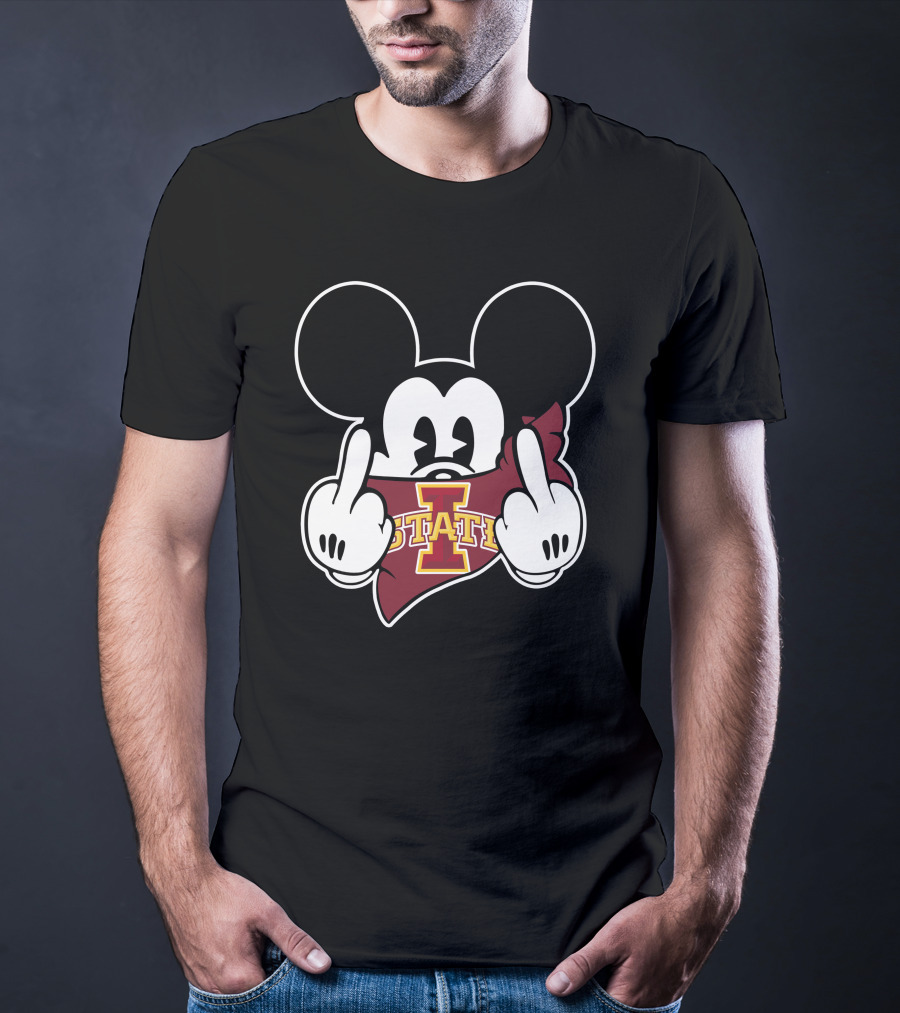 Iowa State Cyclones Mickey Mouse Middle Finger T-Shirt