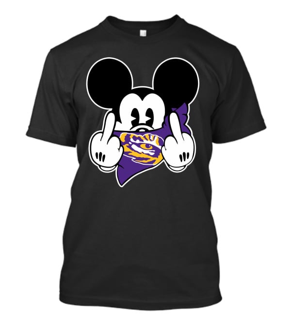 LSU Tigers Mickey Middle Finger Bandana T-Shirt