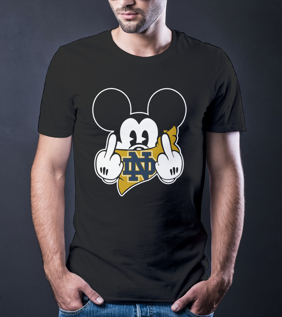 Notre Dame Fighting Irish Mickey Mouse Logo Fusion T-Shirt