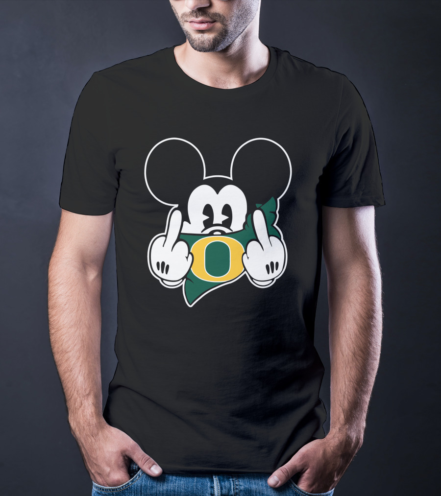 Oregon Ducks Mickey Middle Finger T-Shirt