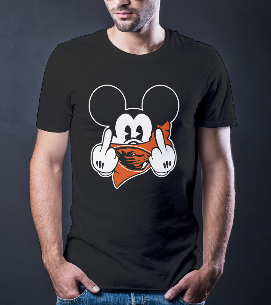 Oregon State Beavers Mickey Middle Finger T-Shirt