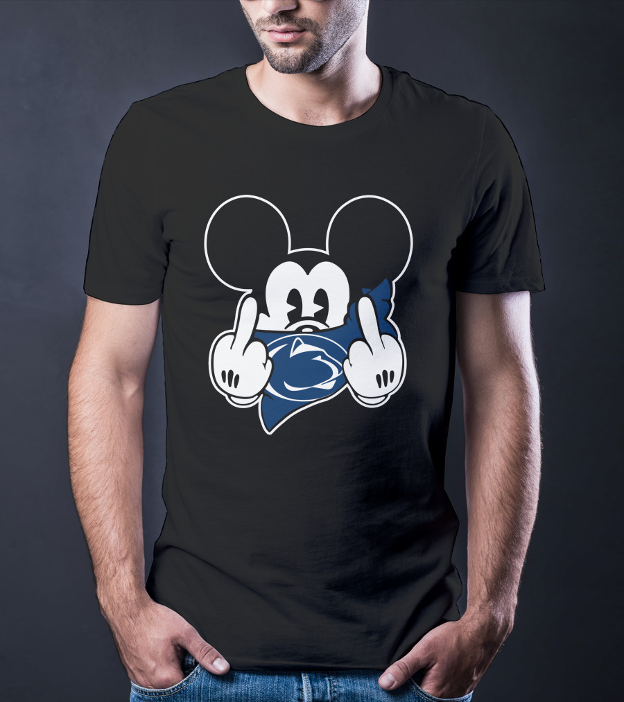 Penn State Nittany Lions Mickey Mouse Middle Finger Bandana T-Shirt