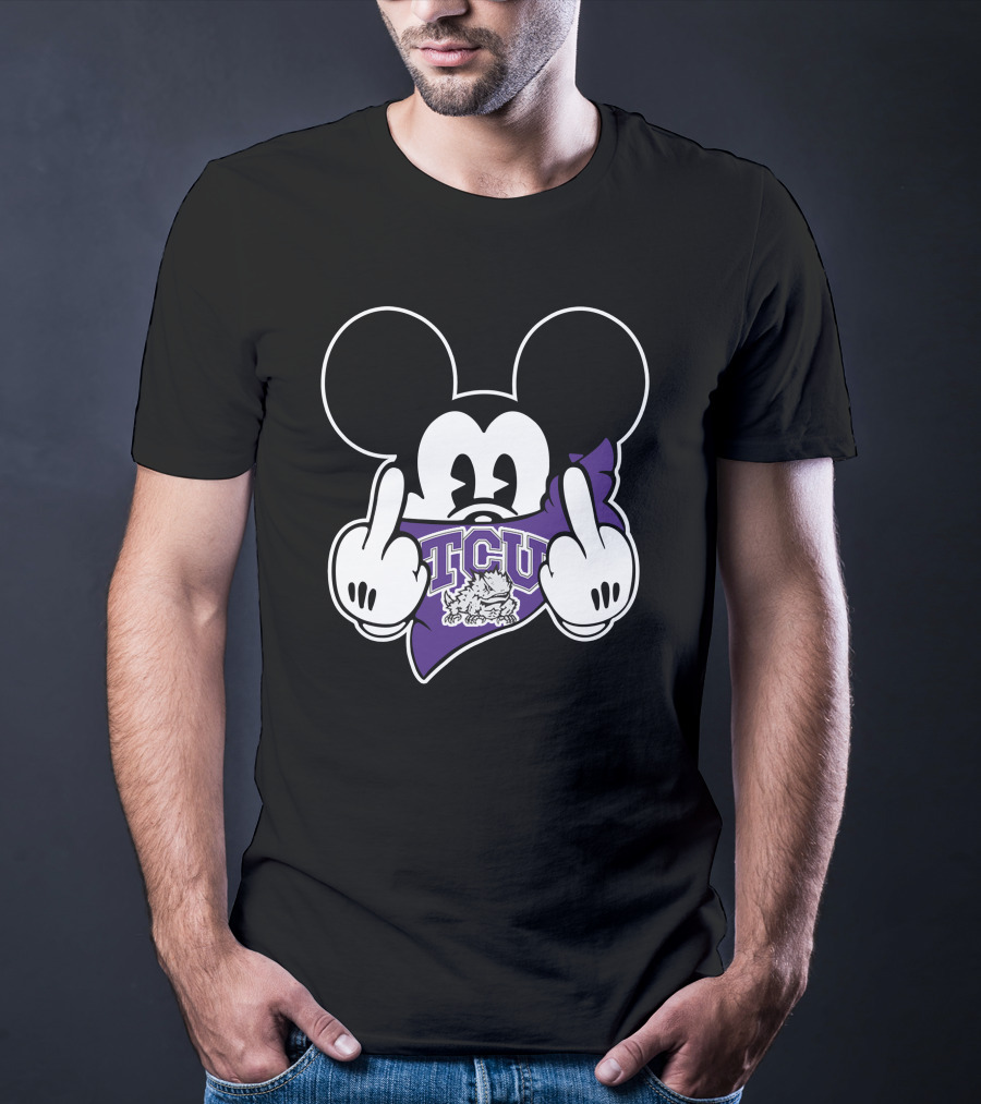 TCU Horned Frogs Mickey Logo With Gesture T-Shirt