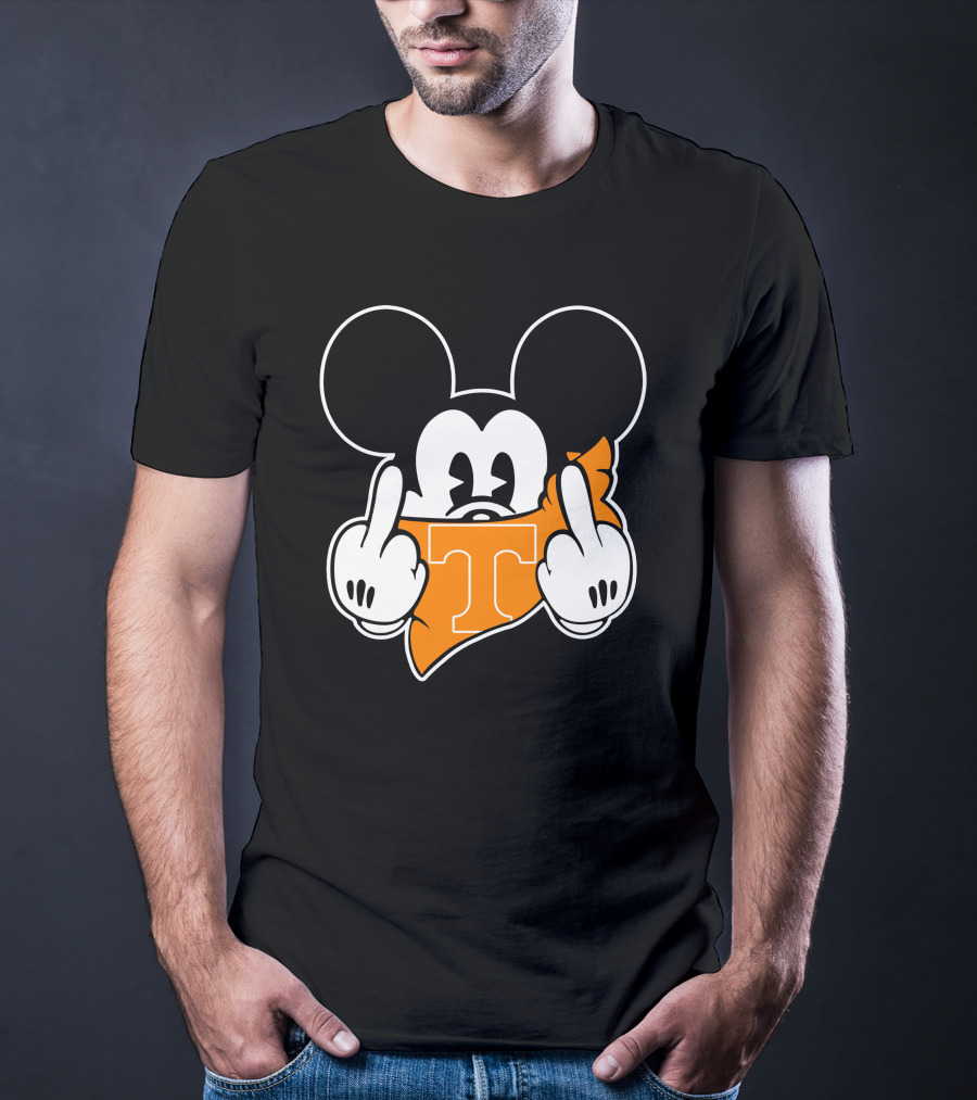 Tennessee Volunteers Mickey Mouse Middle Finger Gesture T-Shirt