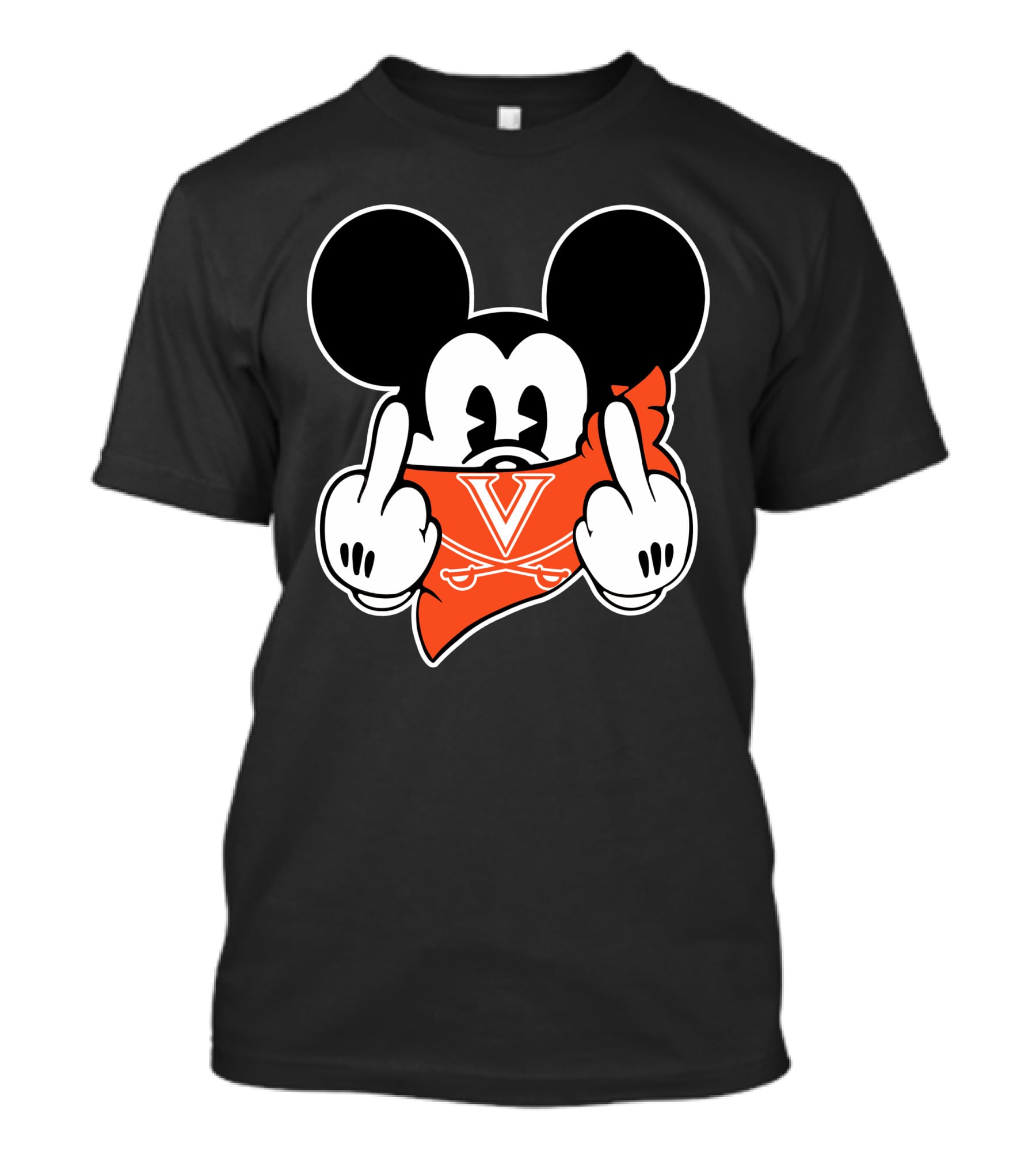 Virginia Cavaliers Mickey Mouse Middle Fingers T-Shirt