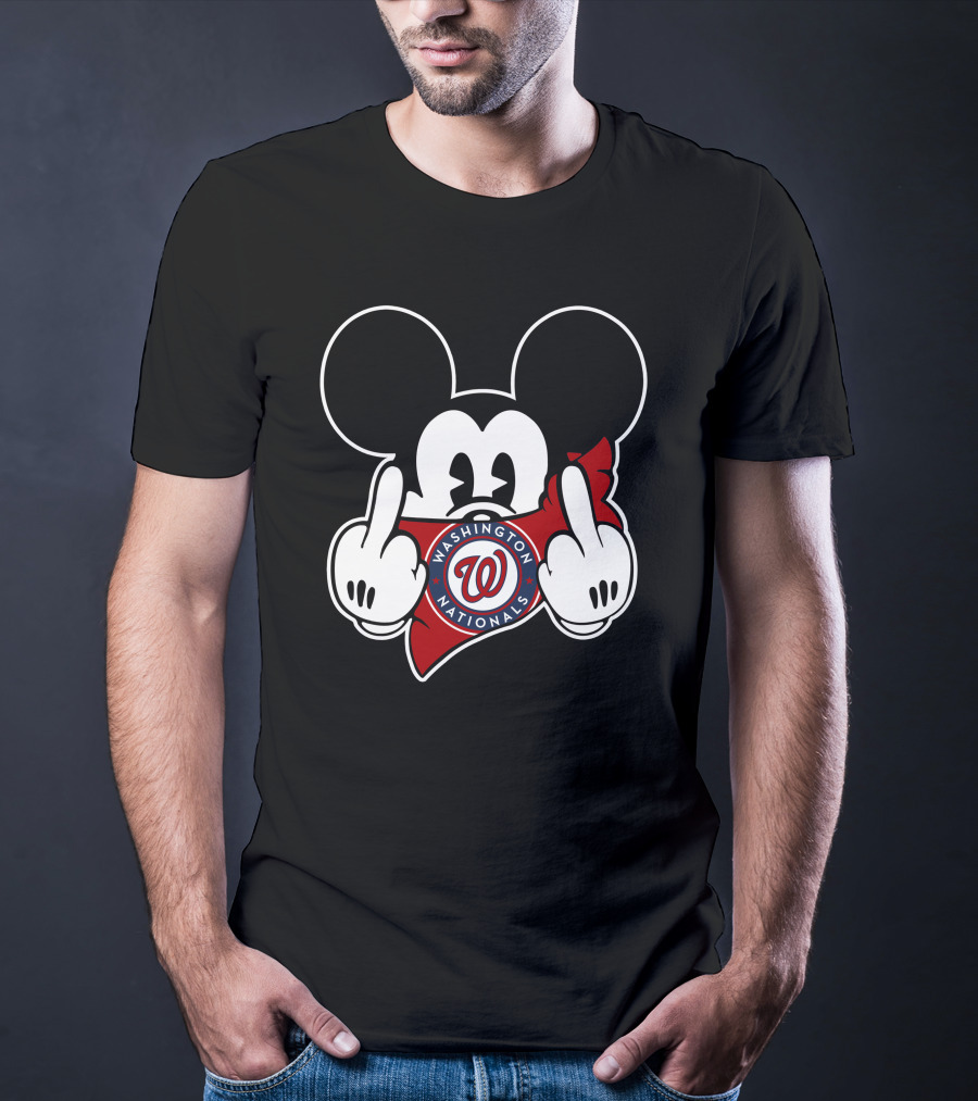 Washington Nationals Mickey Middle Finger T-Shirt