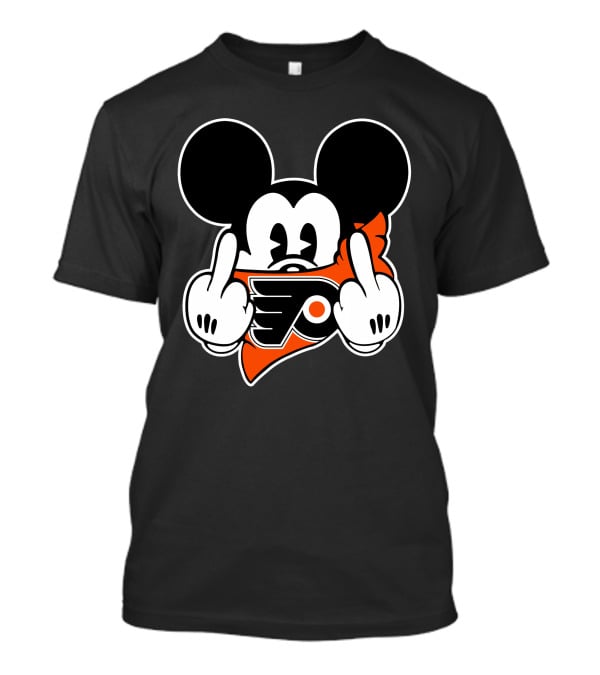 Flyers Logo Mickey Mouse Middle Finger T-Shirt