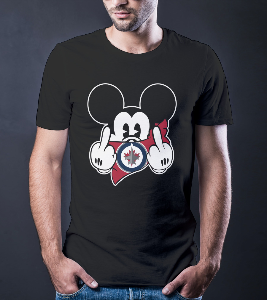 Mickey Mouse Jets Hockey Middle Finger T-Shirt