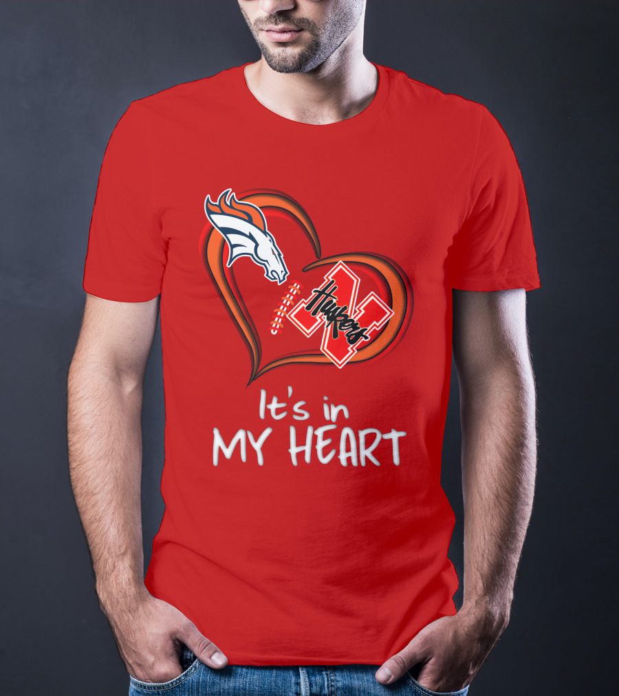 Broncos Huskers It's In My Heart T-Shirt