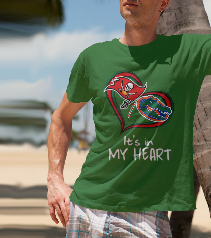 Tampa Bay Buccaneers And Florida Gators It's In My Heart T-Shirt