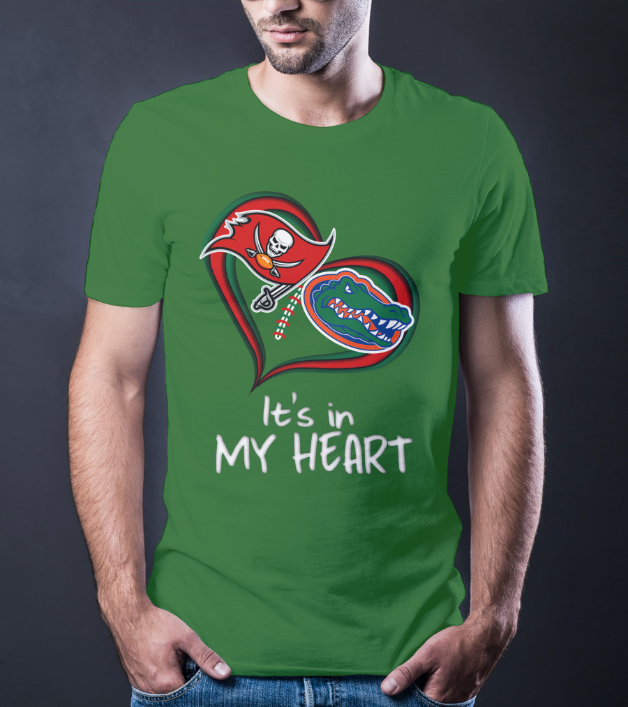 Tampa Bay Buccaneers And Florida Gators It's In My Heart T-Shirt