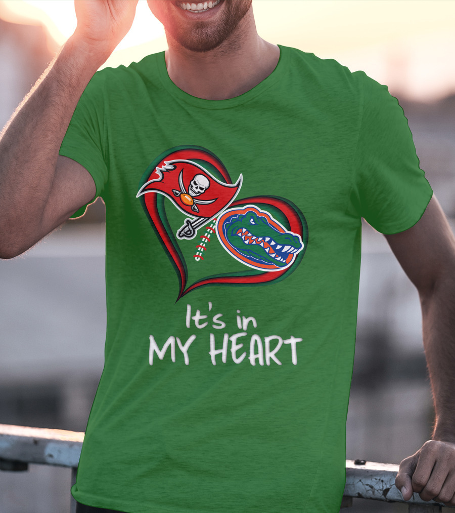 Tampa Bay Buccaneers And Florida Gators It's In My Heart T-Shirt