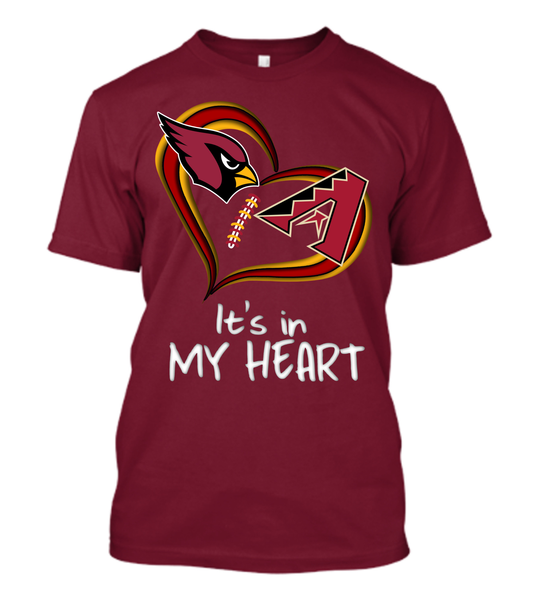 Arizona Cardinals And Arizona Diamondbacks It's In My Heart T-Shirt