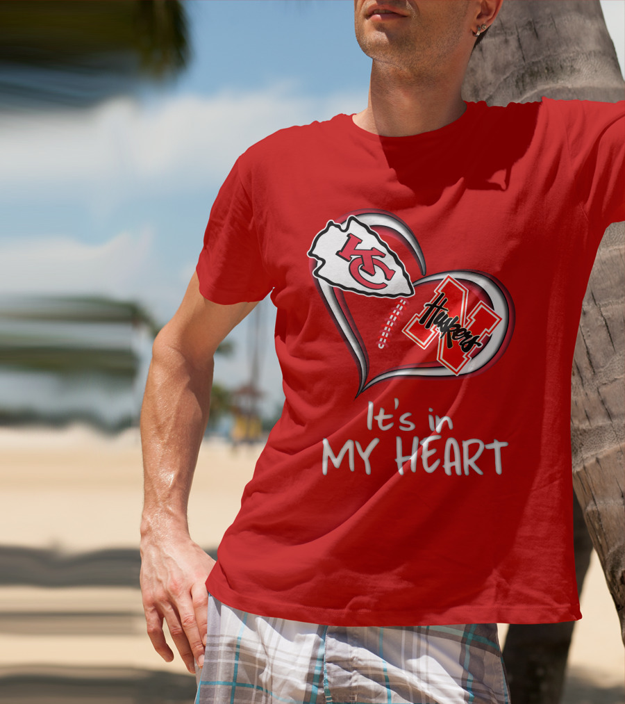 Kansas City Chiefs Nebraska Huskers It's In My Heart T-Shirt