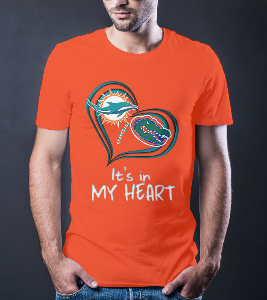 Miami Dolphins Florida Gators It's In My Heart T-Shirt