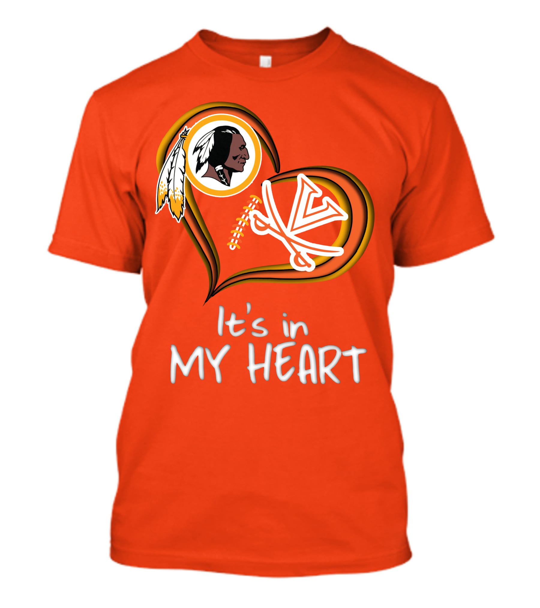 Redskins Virginia Cavaliers It's In My Heart T-Shirt