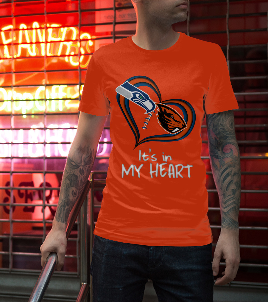 Seahawks And Beavers It's In My Heart T-Shirt