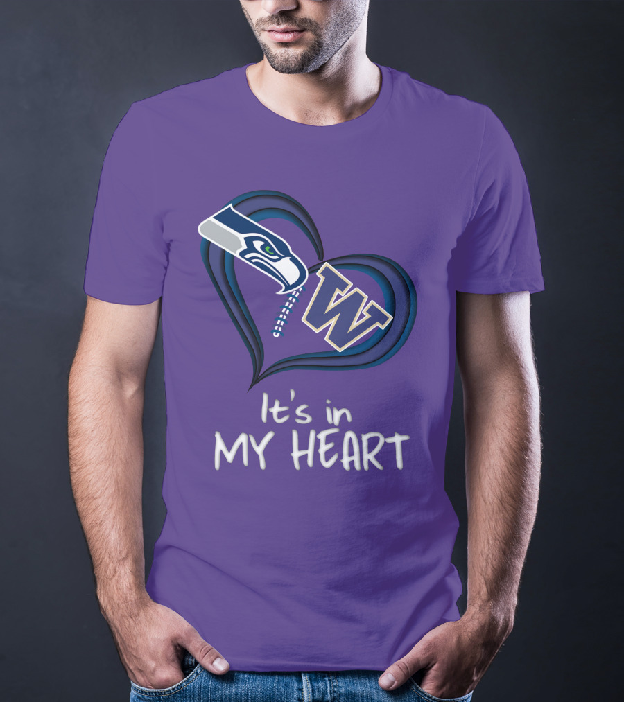 Seahawks Huskies It's In My Heart T-Shirt