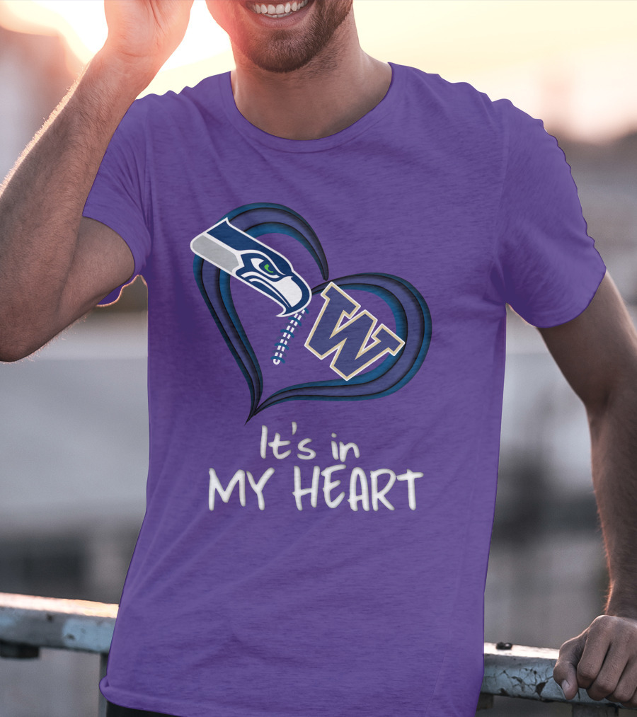 Seahawks Huskies It's In My Heart T-Shirt